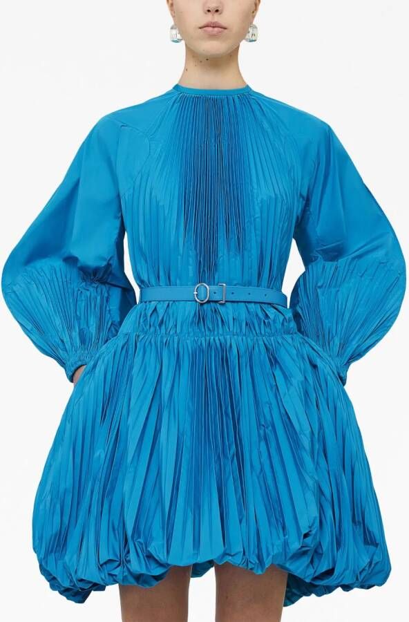 Jil Sander Plissé jurk Blauw