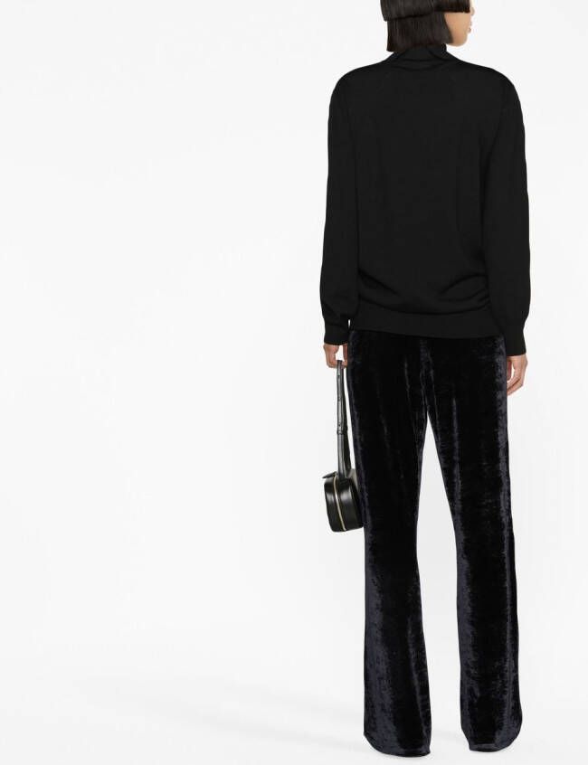 Jil Sander Ribgebreide trui Zwart