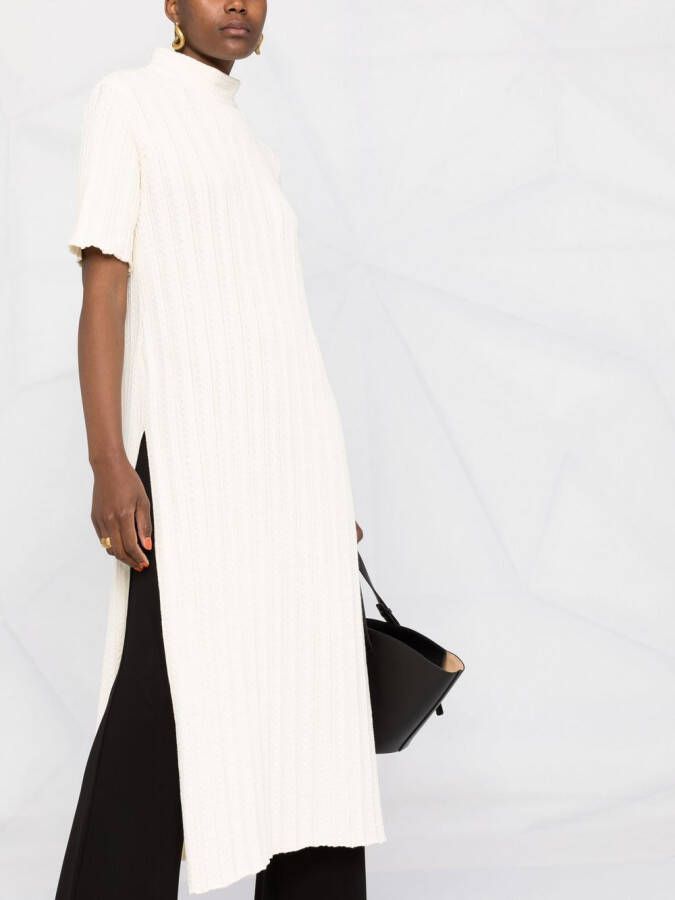 Jil Sander Ribgebreide jurk Beige