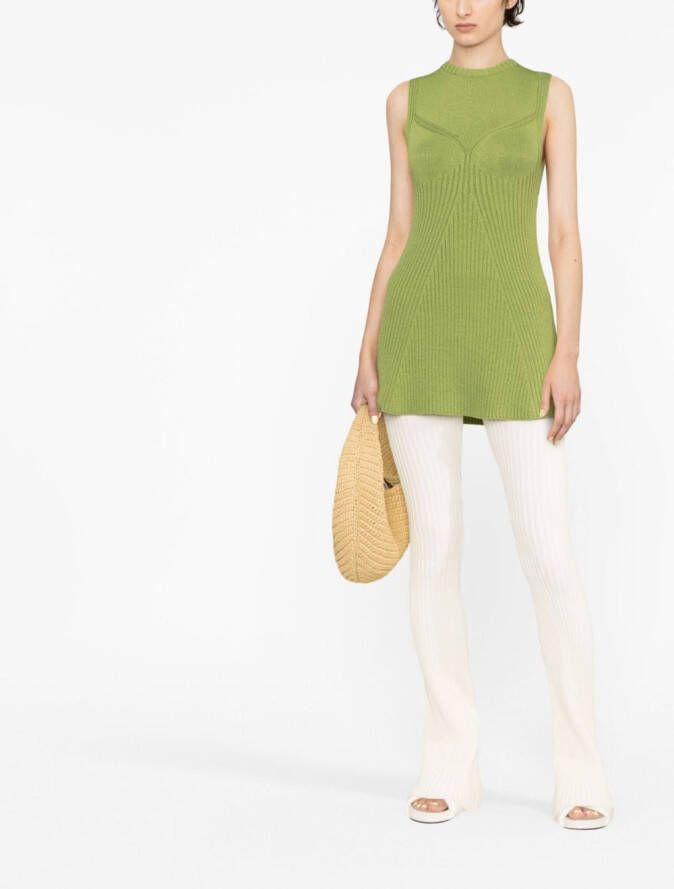 Jil Sander Ribgebreide top Groen
