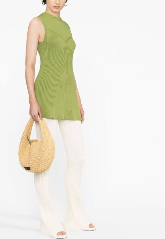 Jil Sander Ribgebreide top Groen