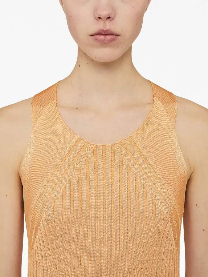 Jil Sander Ribgebreide top Oranje