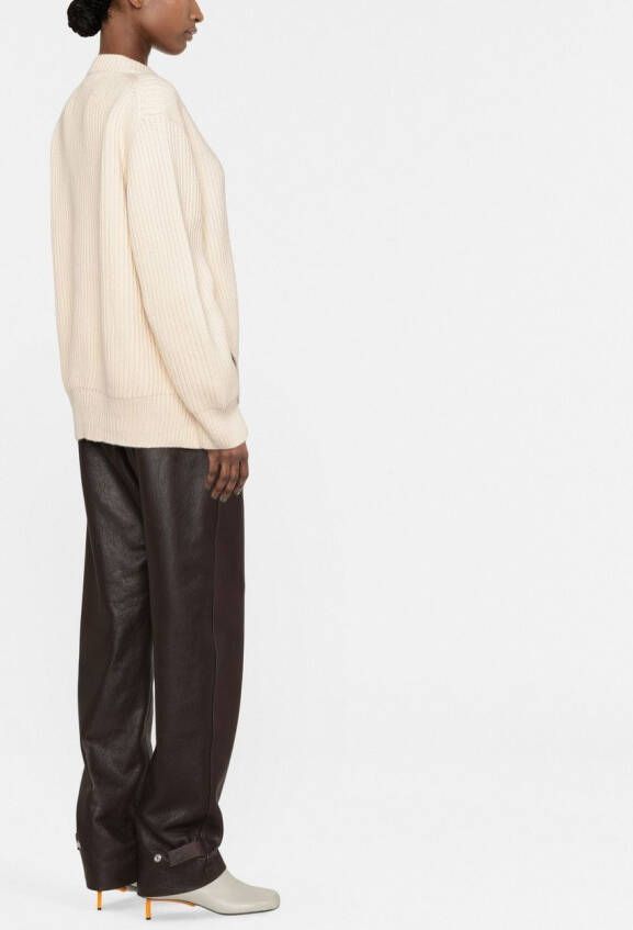 Jil Sander Ribgebreide trui Beige