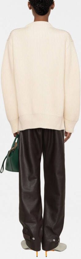 Jil Sander Ribgebreide trui Beige
