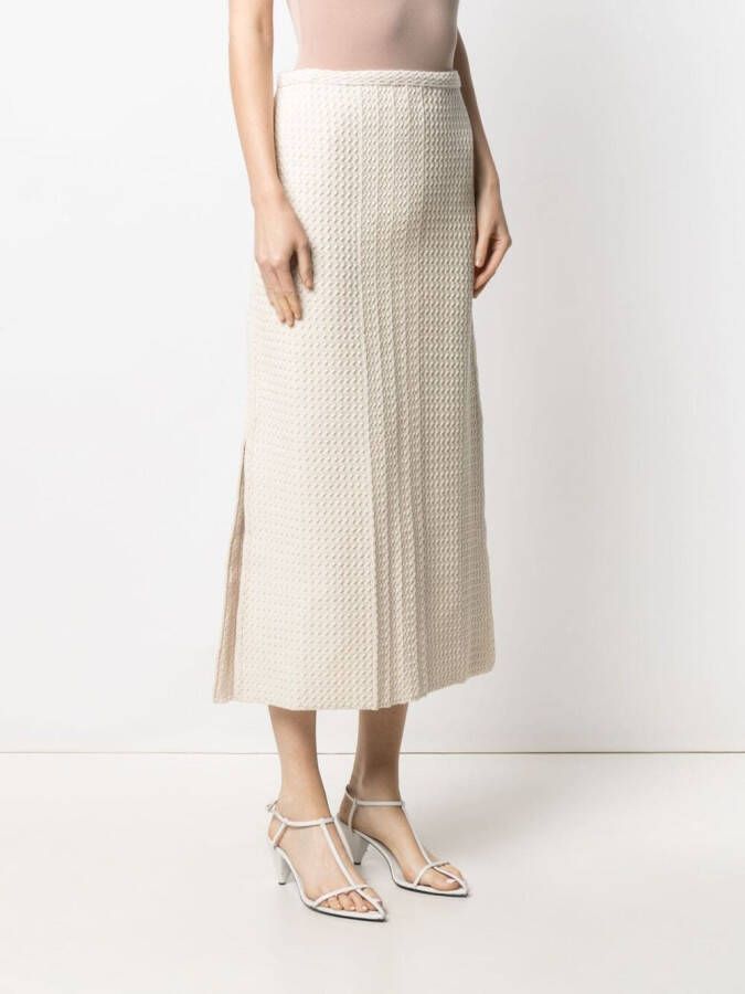 Jil Sander Rok met zigag patroon Beige