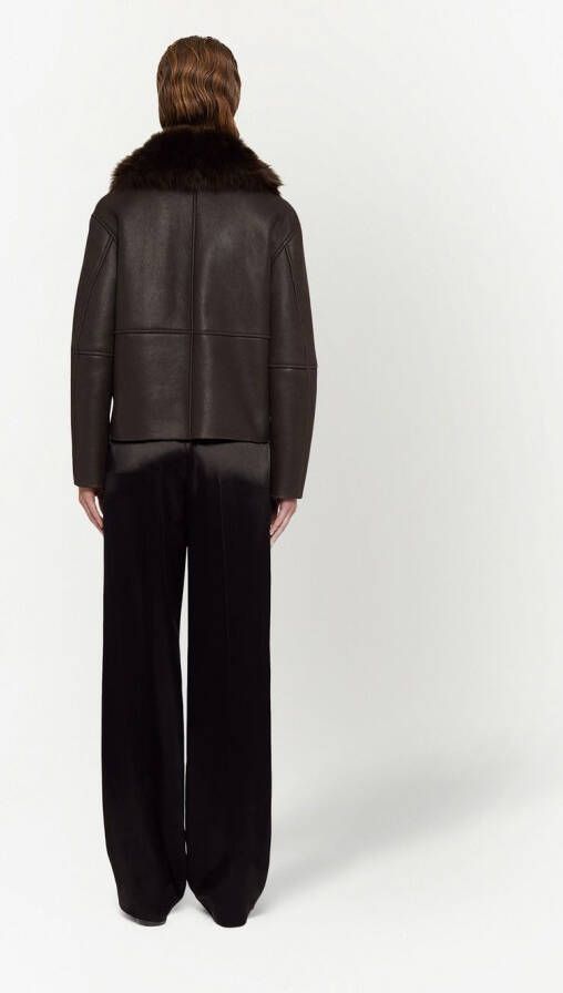 Jil Sander Broek met satijnen afwerking Zwart
