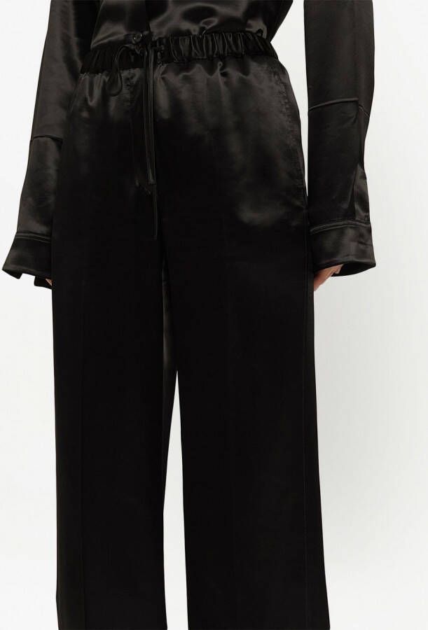 Jil Sander Broek met satijnen afwerking Zwart