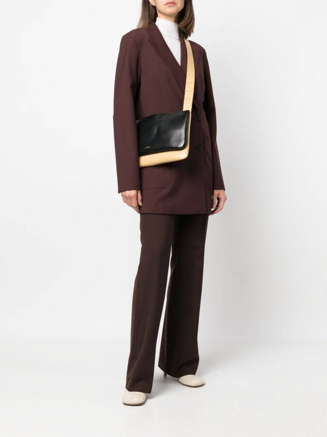 Jil Sander Schoudertas met colourblocking Beige