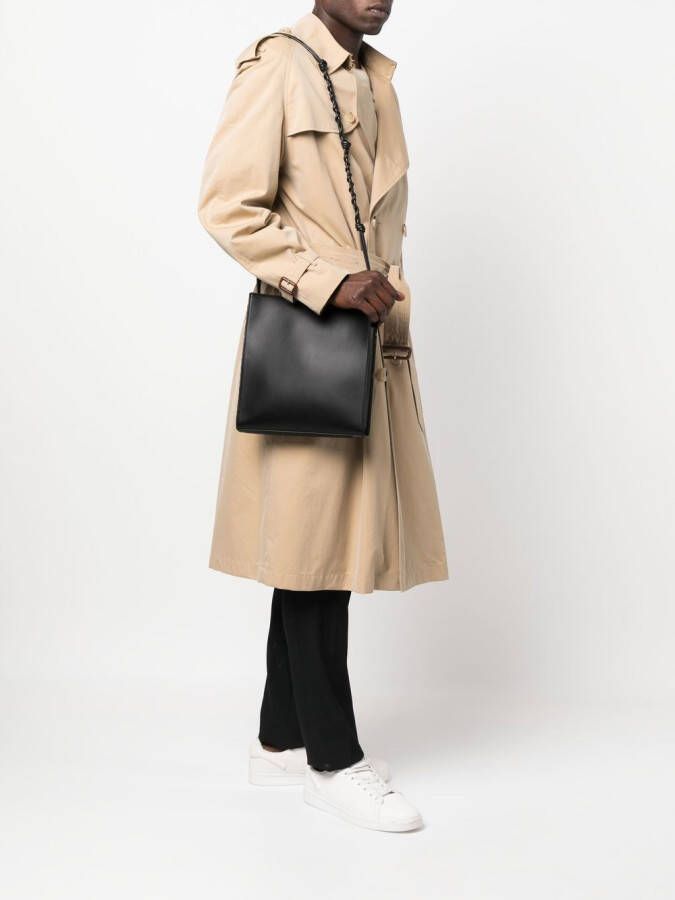 Jil Sander Schoudertas met gevlochten bandje Zwart