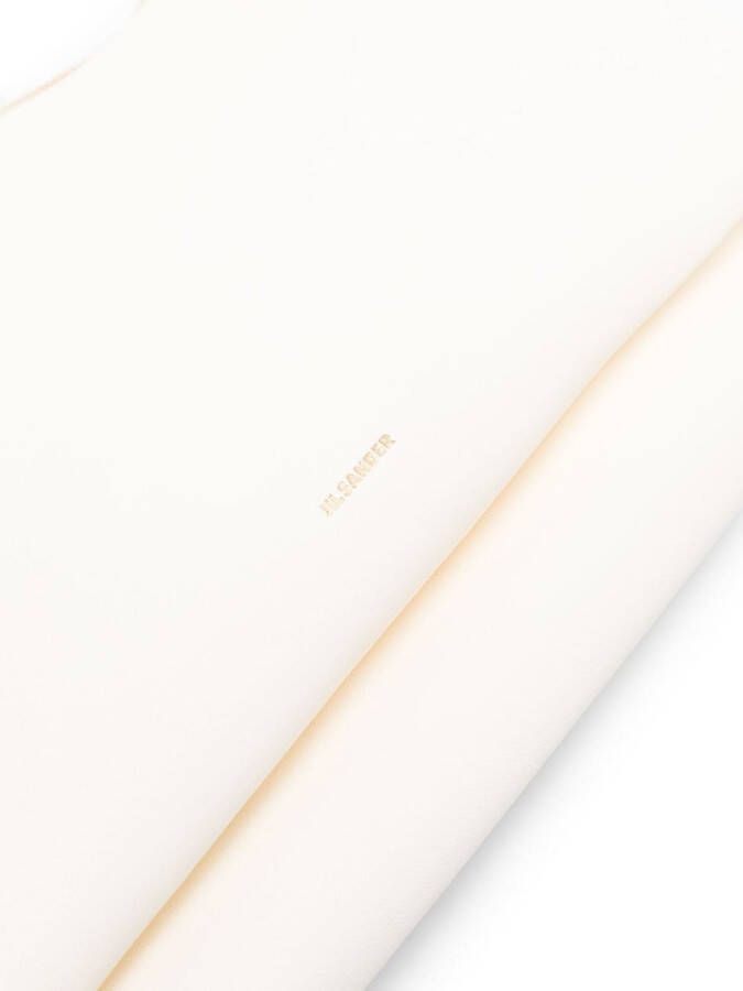 Jil Sander Schoudertas met logo Beige