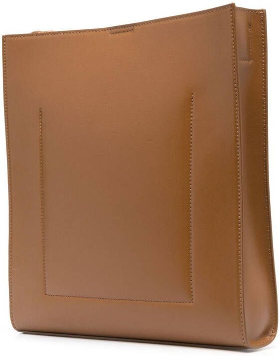 Jil Sander Schoudertas met logo-reliëf Bruin