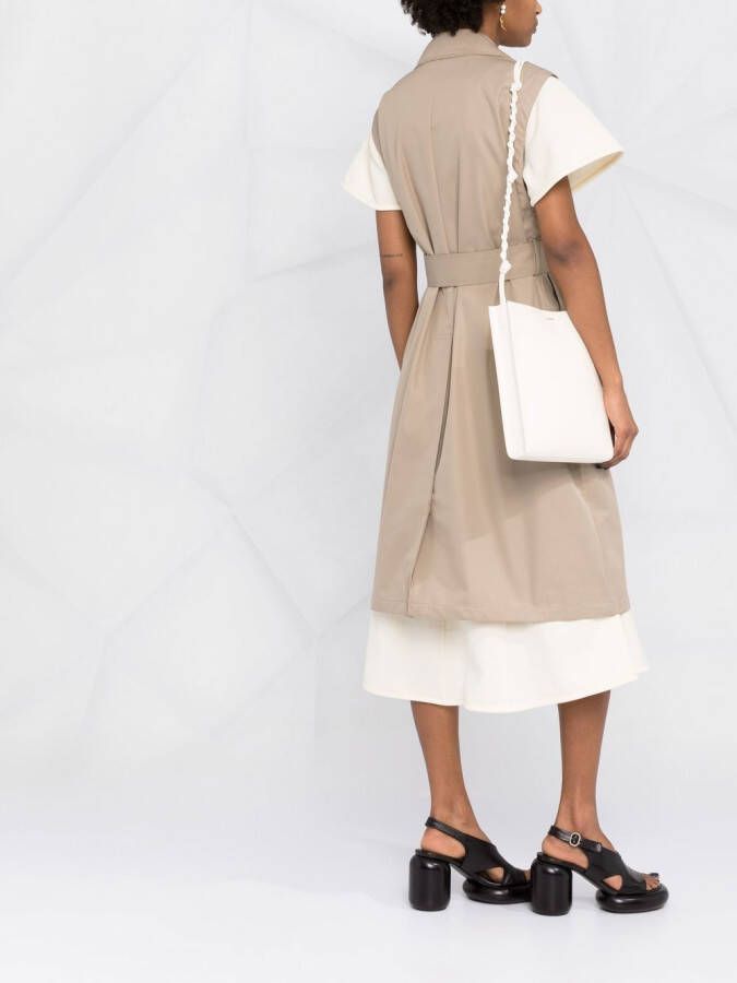 Jil Sander Schoudertas met logoprint Beige