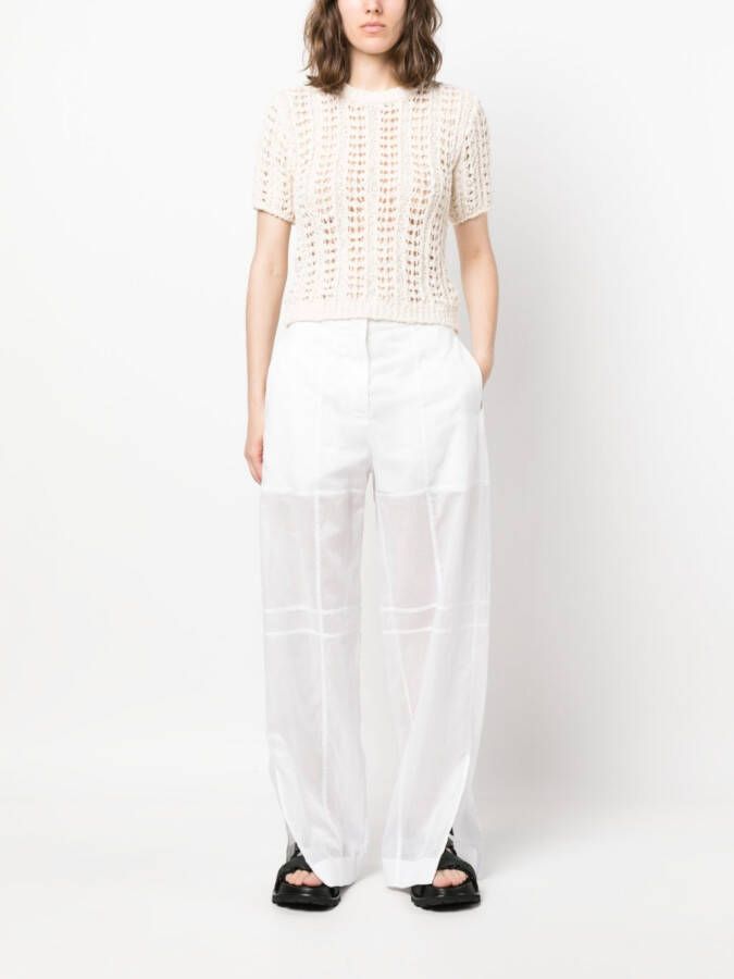 Jil Sander Semi-doorzichtige mini-jurk Wit