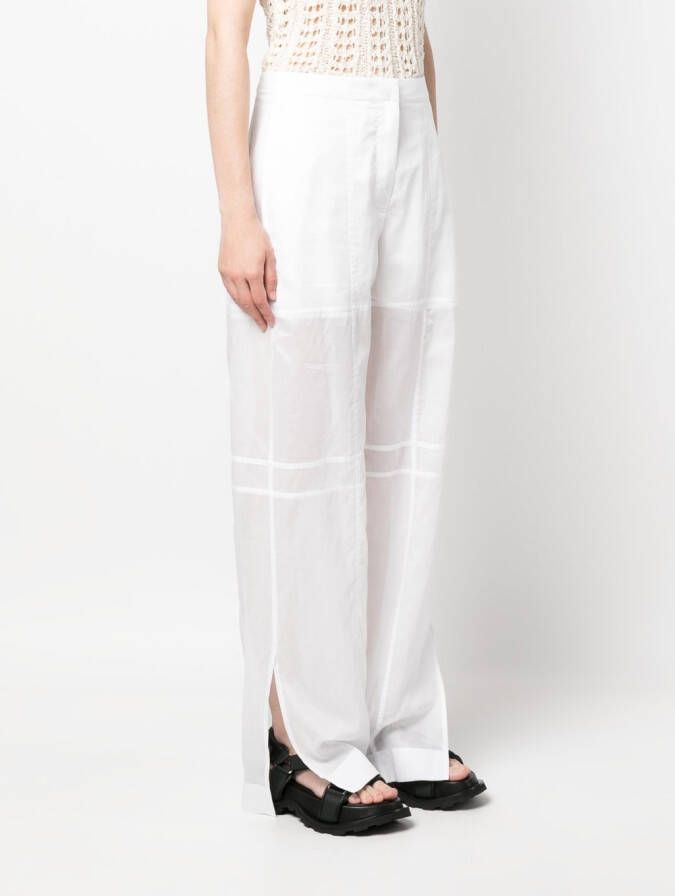 Jil Sander Semi-doorzichtige mini-jurk Wit