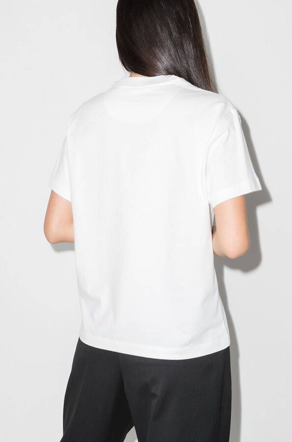 Jil Sander Set van drie T-shirts met logopatch Wit