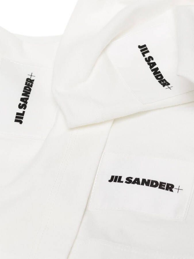 Jil Sander Set van drie T-shirts met logopatch Wit
