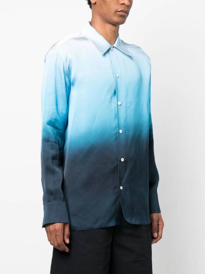 Jil Sander Shirt met kleurverloop Blauw