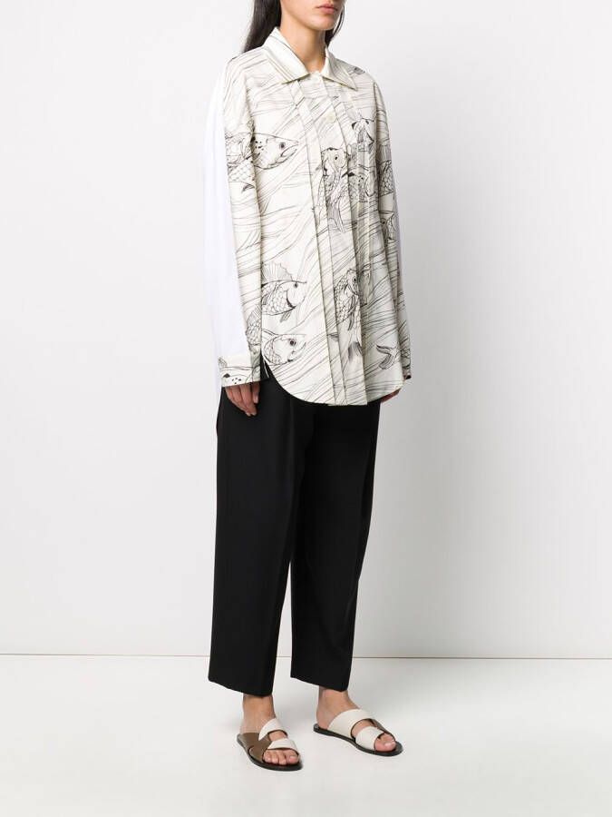 Jil Sander Shirt met print Beige