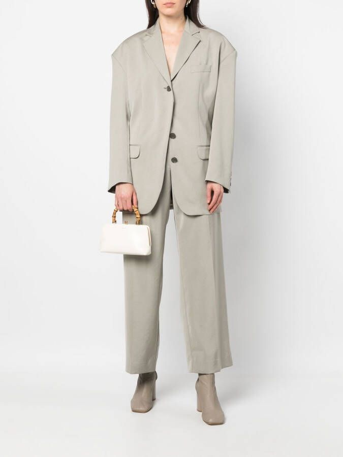 Jil Sander Shopper met bamboe handgreep Beige
