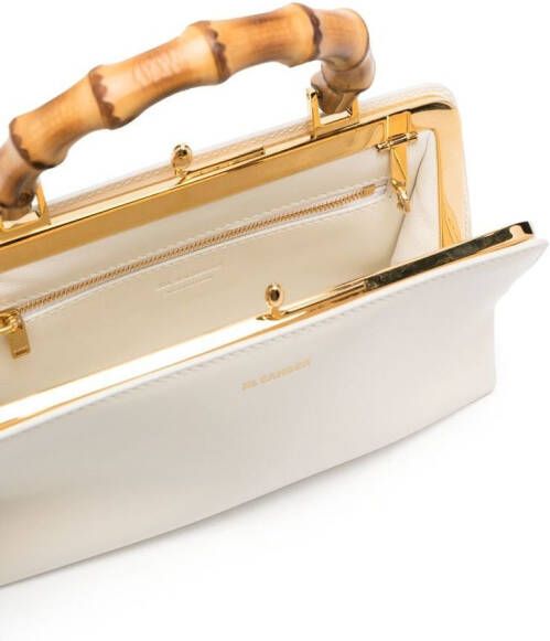 Jil Sander Shopper met bamboe handgreep Beige