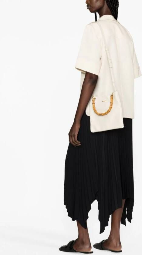 Jil Sander Shopper met bamboe handgreep Wit
