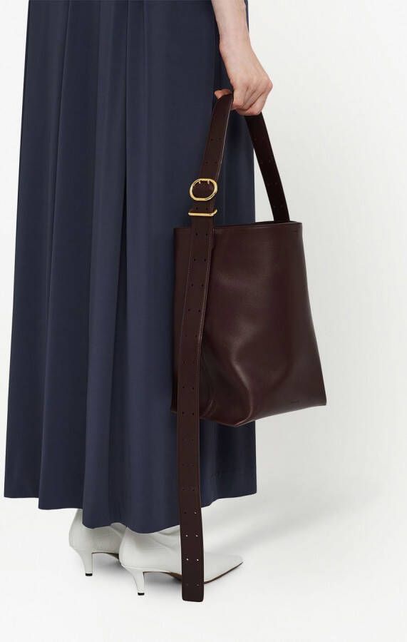 Jil Sander Shopper met handgreep Bruin