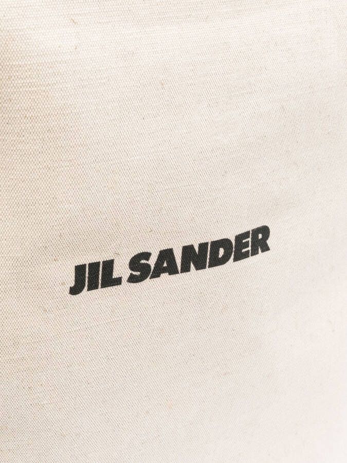 Jil Sander Shopper met logoprint Wit