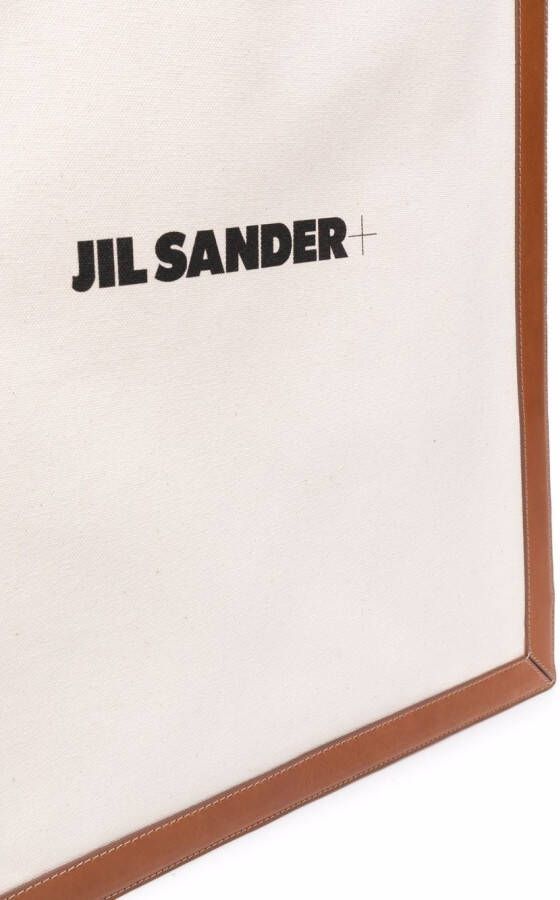 Jil Sander Shopper met logoprint Beige