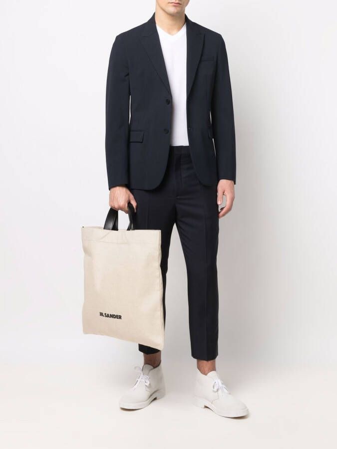 Jil Sander Shopper met logoprint Beige