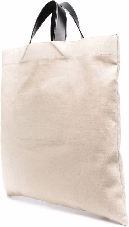 Jil Sander Shopper met logoprint Beige