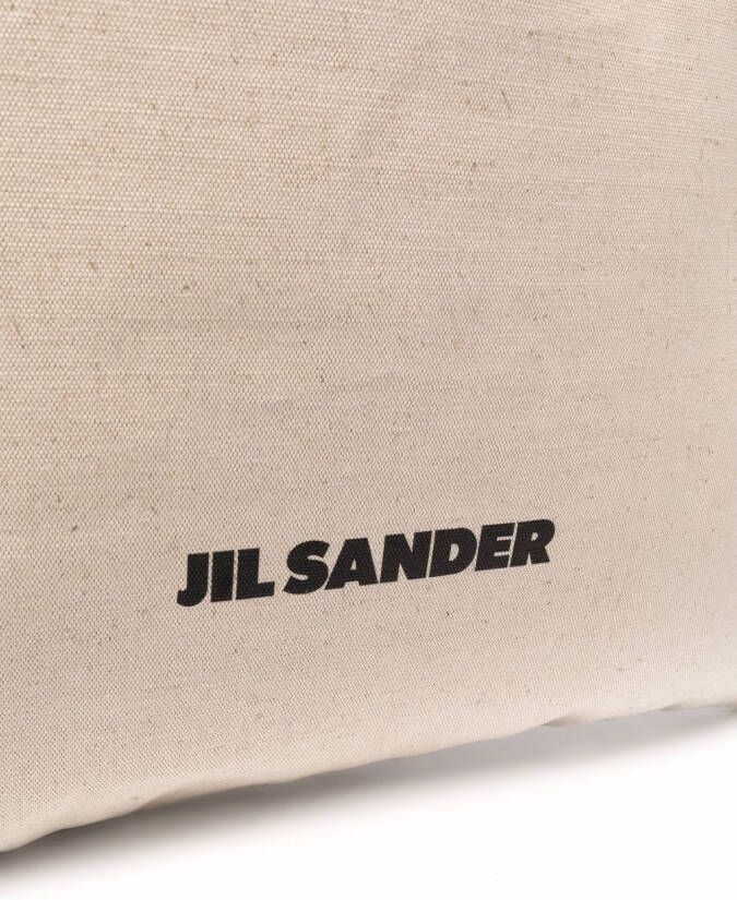 Jil Sander Shopper met logoprint Beige