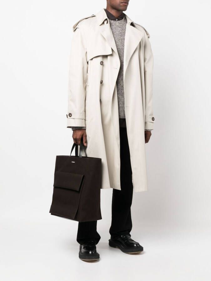 Jil Sander Shopper met logoprint Bruin