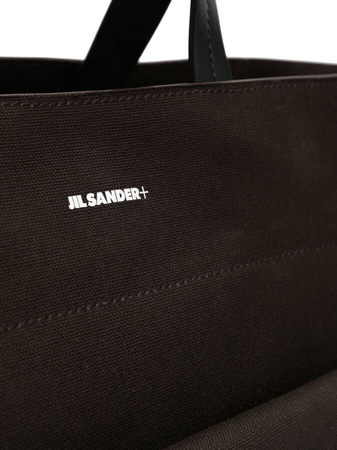 Jil Sander Shopper met logoprint Bruin