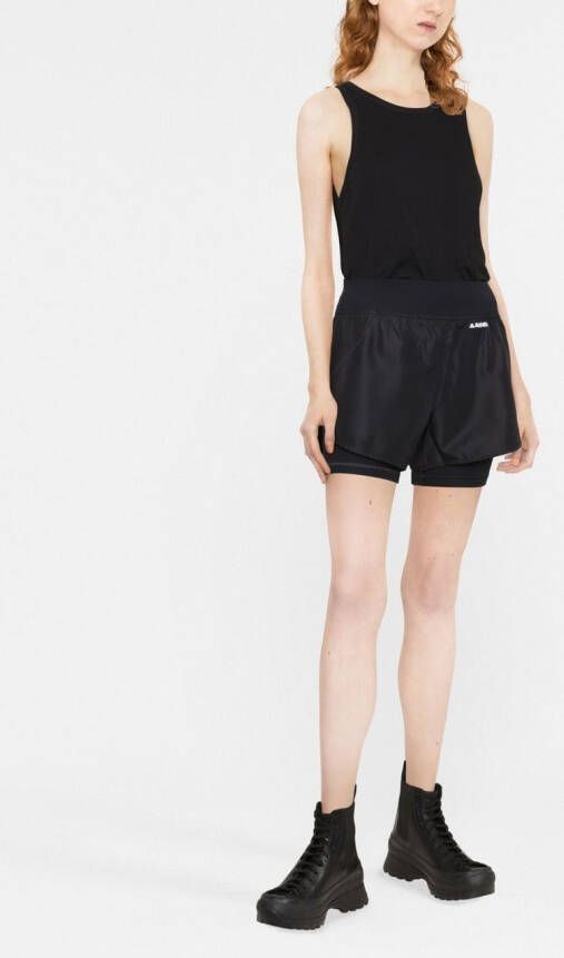 Jil Sander Shorts met logoprint Zwart