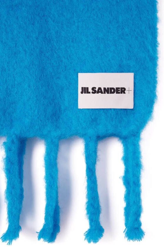 Jil Sander Sjaal met logopatch Blauw