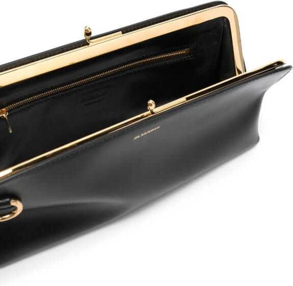Jil Sander small Goji leather shoulder bag Zwart