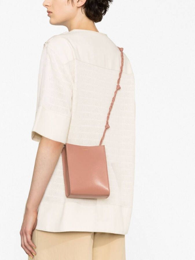 Jil Sander Tangle leren crossbodytas Roze
