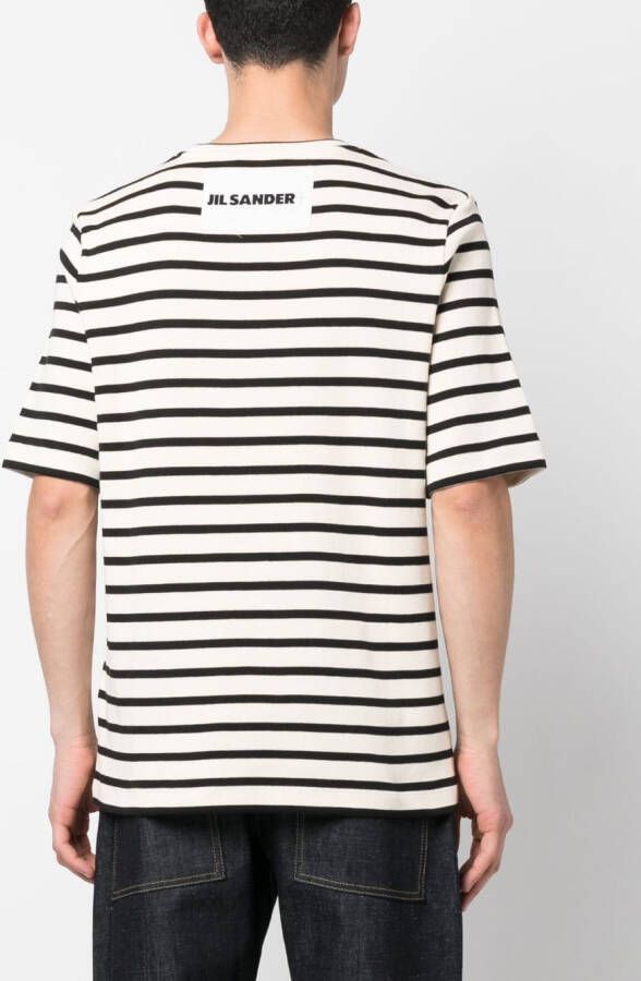 Jil Sander Gestreept T-shirt Beige