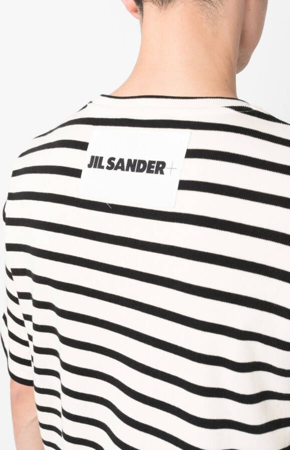 Jil Sander Gestreept T-shirt Beige