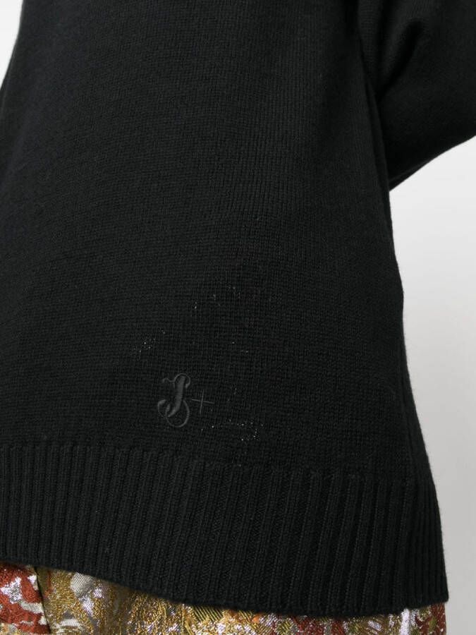 Jil Sander Sweater met geborduurd logo Zwart