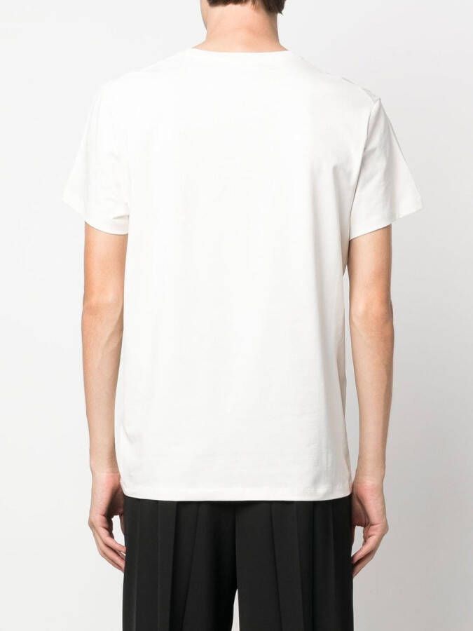 Jil Sander T-shirt met geborduurd logo Beige