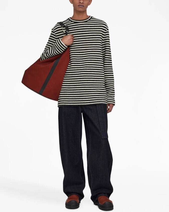 Jil Sander Gestreepte trui Zwart