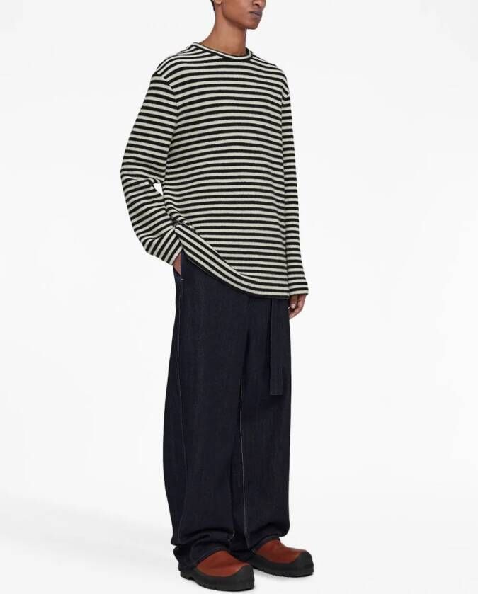 Jil Sander Gestreepte trui Zwart