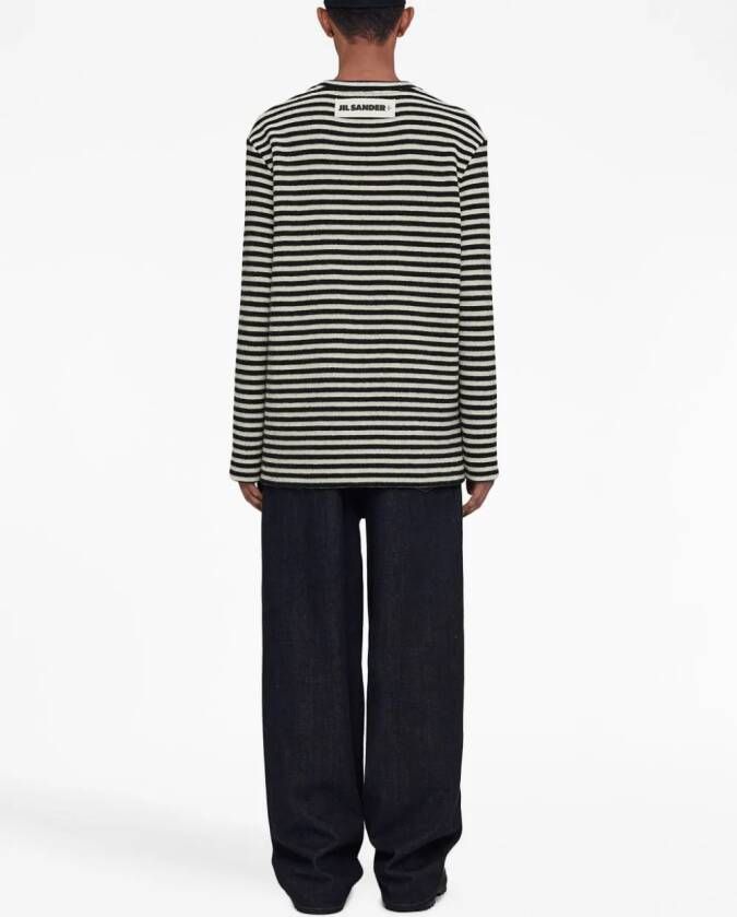 Jil Sander Gestreepte trui Zwart