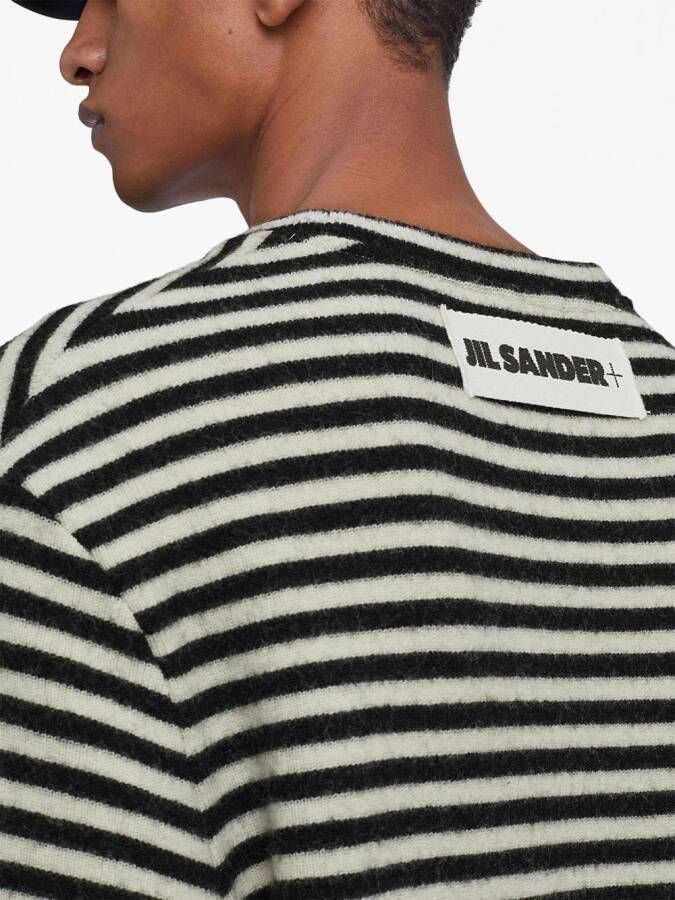 Jil Sander Gestreepte trui Zwart