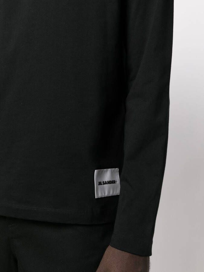 Jil Sander Drie T-shirts met logopatch Zwart
