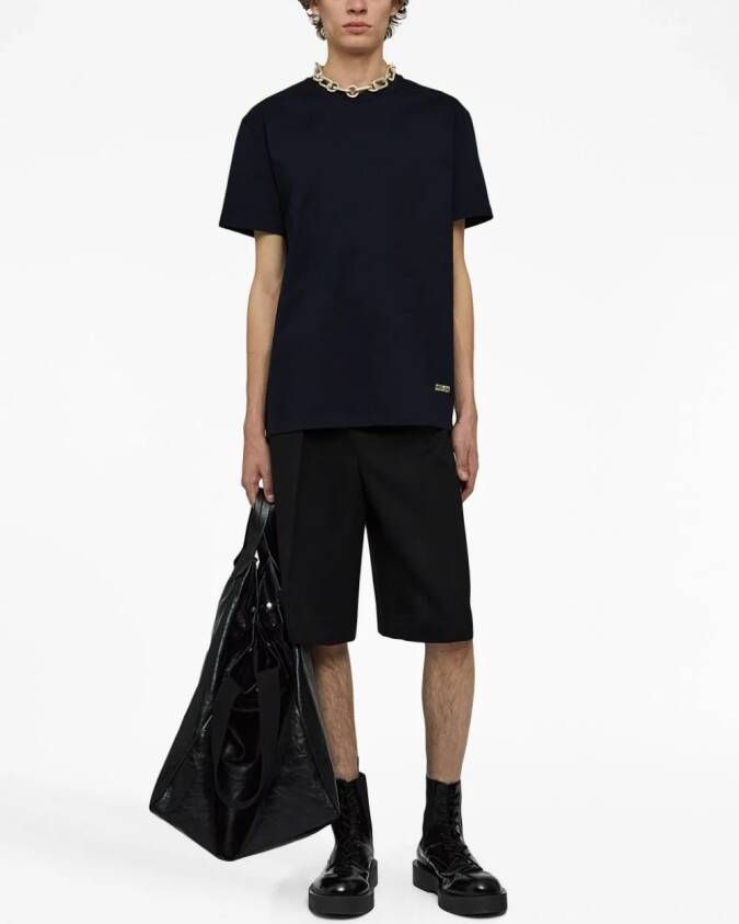 Jil Sander T-shirt met logoplakkaat Zwart