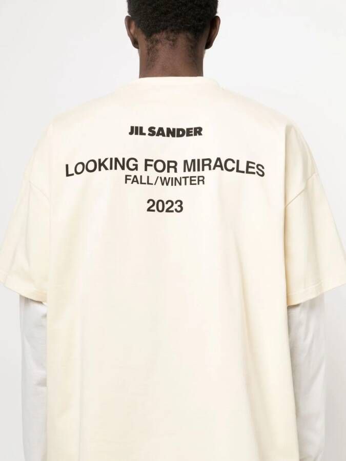 Jil Sander T-shirt met logoprint Geel