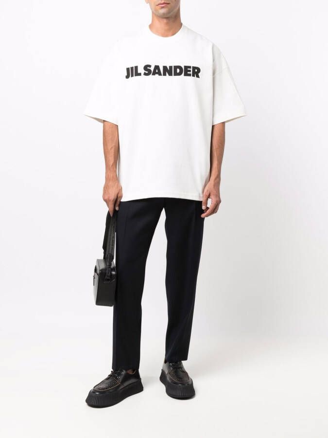 Jil Sander T-shirt met logoprint Wit
