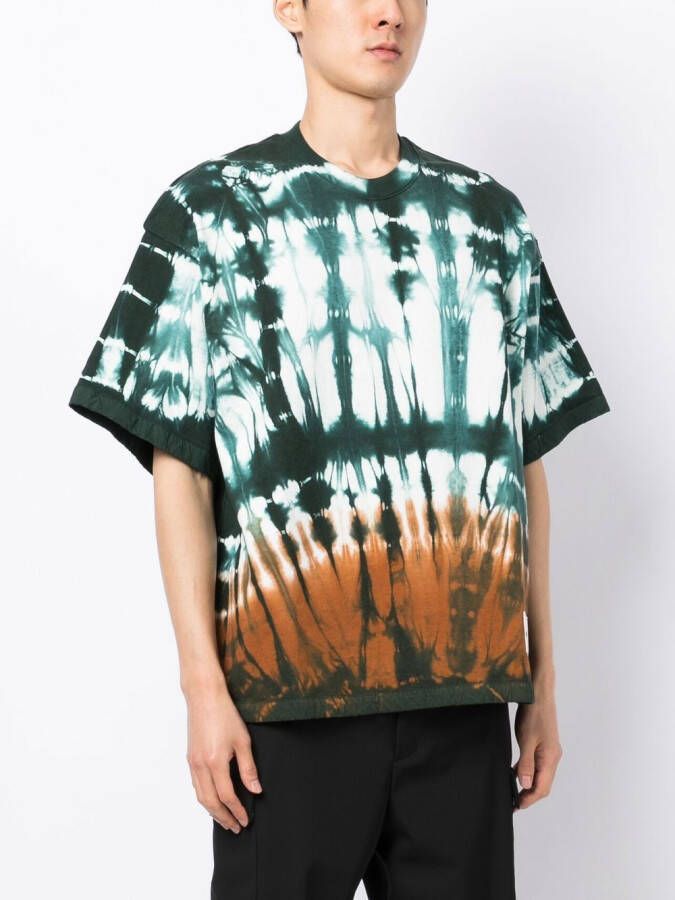 Jil Sander T-shirt met tie-dye print Groen